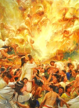 Christian Jesus Painting - The Angels Ministered Catholic Christian